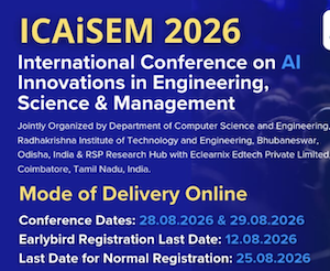 International Conference on AI Innovations in Engineering, Science & Management ICAISEM 2026 online Poster